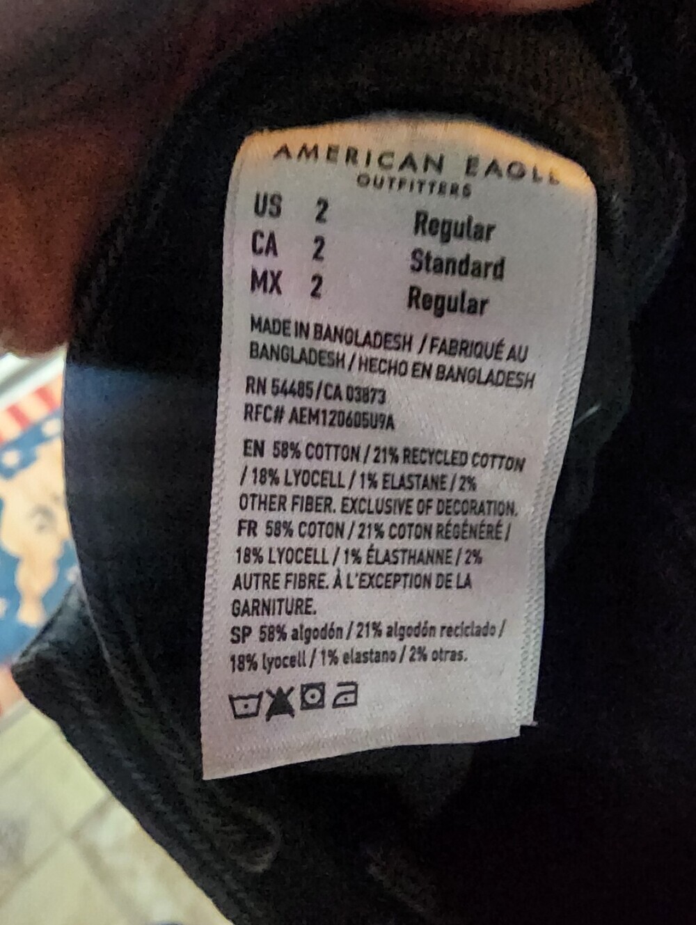 American Eagle Outfitters Black. Wide-Leg High-Rise Jeans - Picture 4 of 5